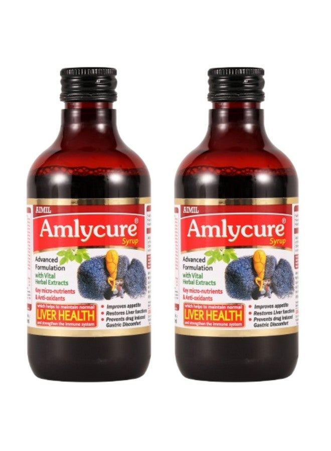 AIMIL Amlycure Syrup - 200ml (Pack of 2) | Ayurvedic Syrup for Liver Health, Improves Digestion & Better Appetite | Natural Liver Herbal Tonic | Ideal for Children - Image 1