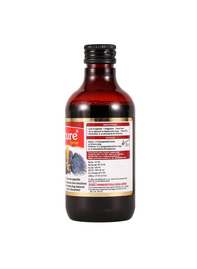 AIMIL Amlycure Syrup - 200ml (Pack of 2) | Ayurvedic Syrup for Liver Health, Improves Digestion & Better Appetite | Natural Liver Herbal Tonic | Ideal for Children - Image 2