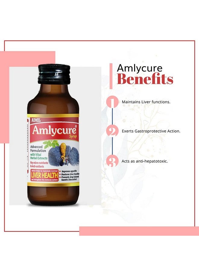 AIMIL Amlycure Syrup - 200ml (Pack of 2) | Ayurvedic Syrup for Liver Health, Improves Digestion & Better Appetite | Natural Liver Herbal Tonic | Ideal for Children - Image 4