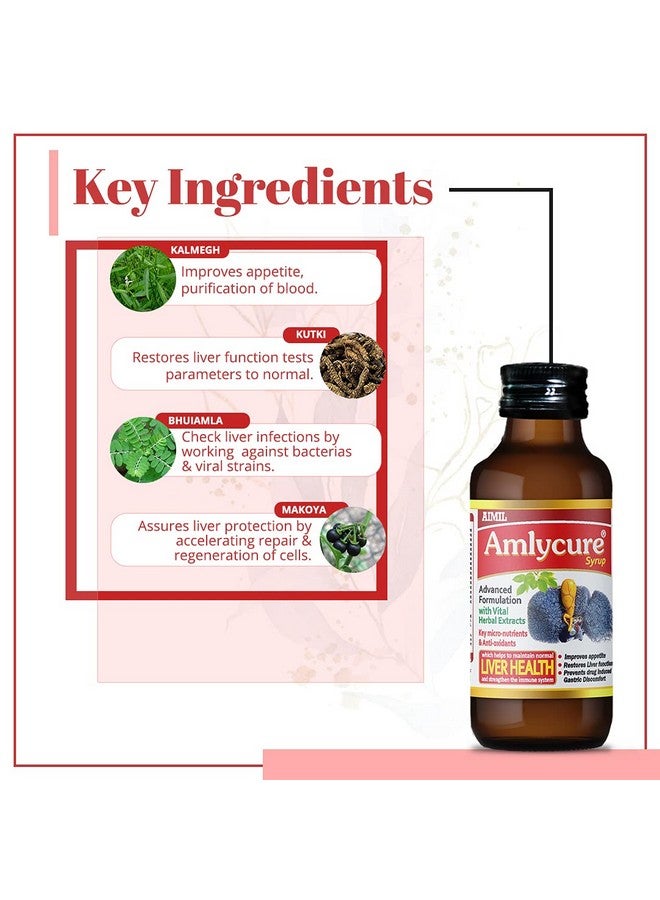 AIMIL Amlycure Syrup - 200ml (Pack of 2) | Ayurvedic Syrup for Liver Health, Improves Digestion & Better Appetite | Natural Liver Herbal Tonic | Ideal for Children - Image 5