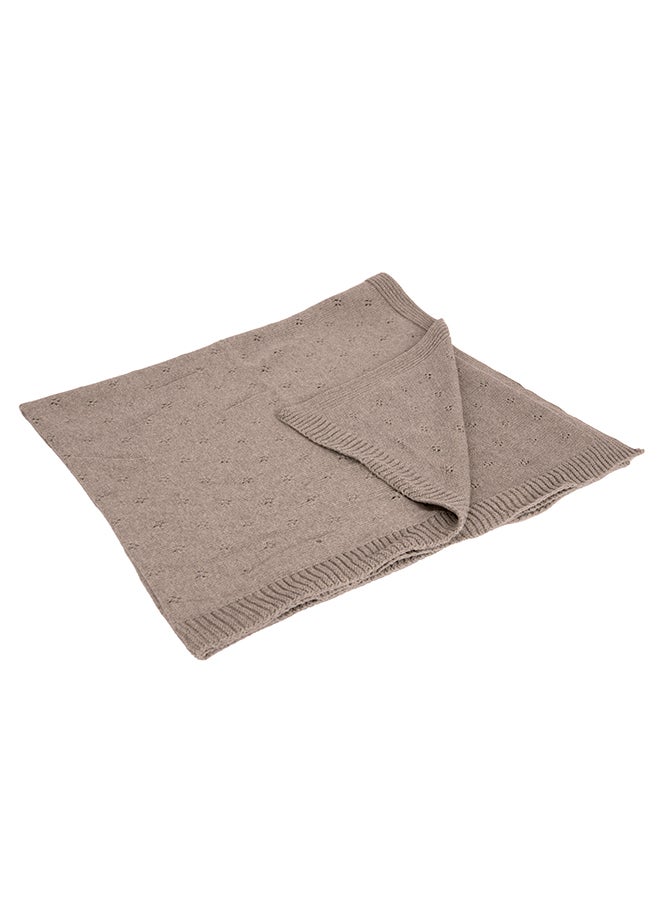 Alina Blanket 100% Cotton Knitted (Pointelle Light Grey ) - Image 2