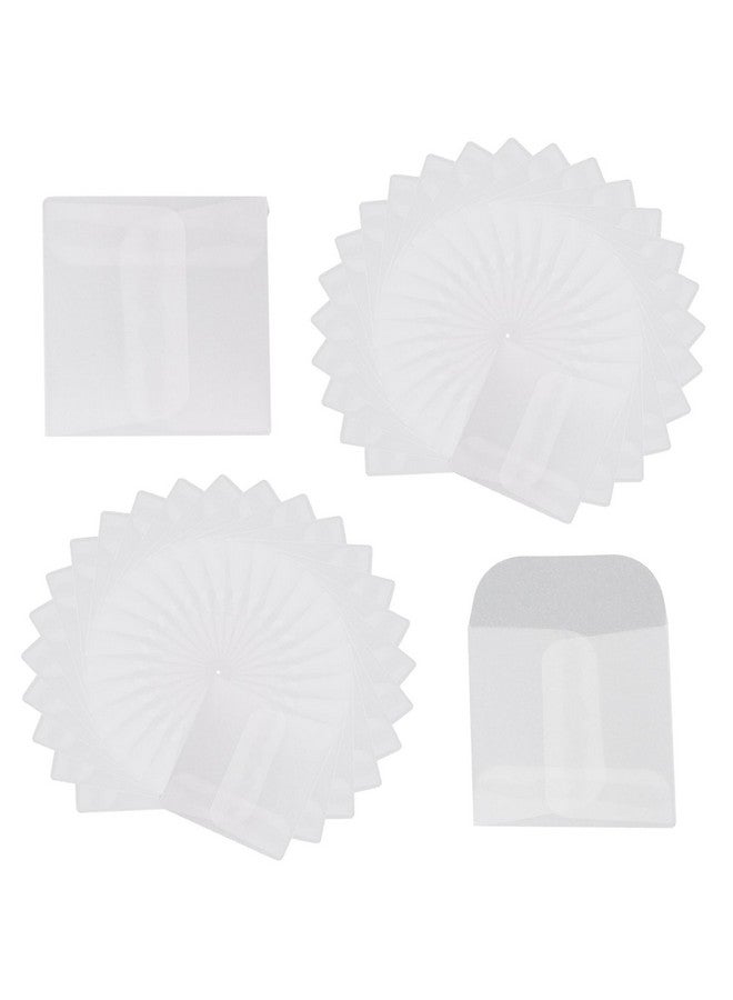 Antrader Glassine Envelopes For Stamps,50Pcs 2X2 Inch Glassine Mini Lotto Lottery Ticket Holders Wedding Guest Favor Tissue Envelope Holder For Scratch Stamp - Image 1