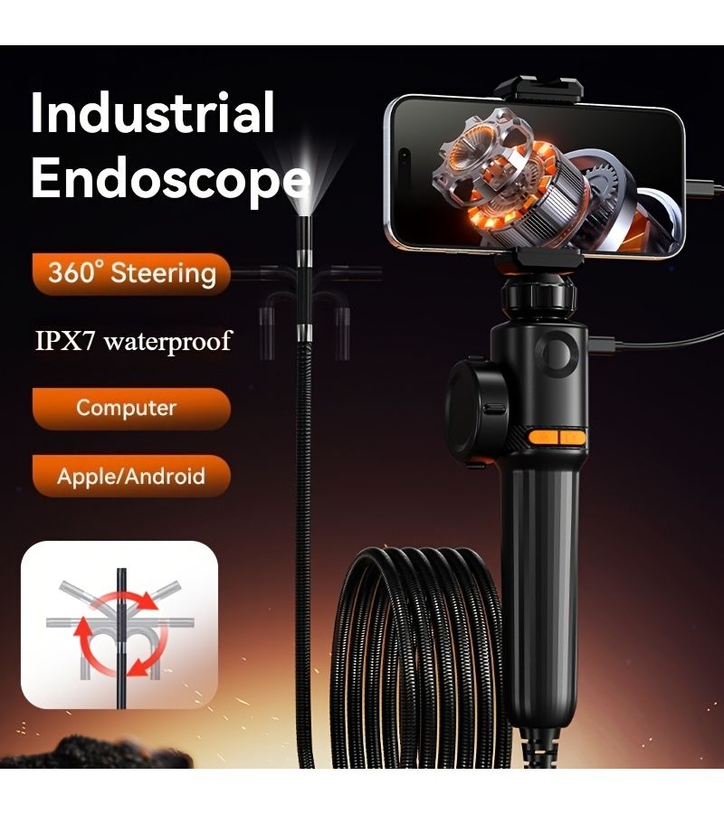 WKR 5.5mm 360 Degree Rotating Endoscope Compatible With Android Apple Phones Plug And Play - Image 1