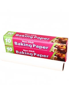Lesha 2 Pack 10m × 30cm Parchment Paper for Baking | Rolled Parchment Paper for Baking and Food Storage | Parchment Paper Roll Fits 12 Inch Pans - White  - Image 1