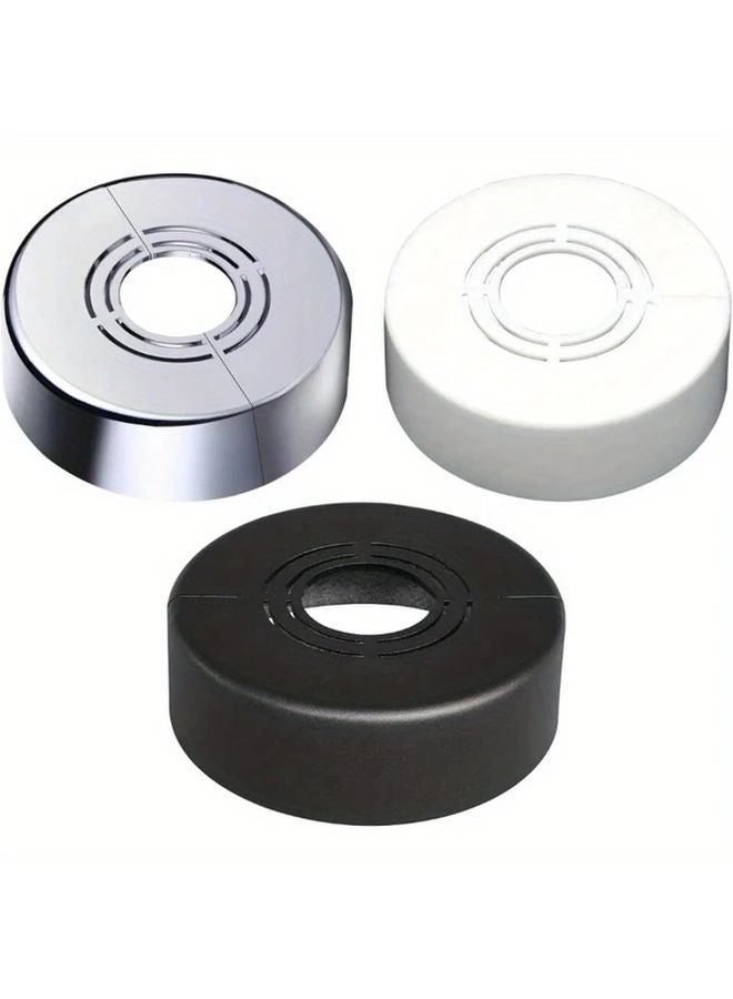 2pcs Black Plastic Wall Hole Cover Round Escutcheon Adjustable Pipe Flange Fittings - Image 2