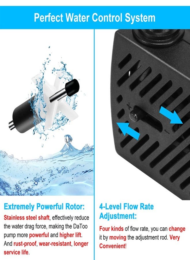DaToo 95GPH 5W Small Submersible Water Pump Mini Fountain Pump Ultra Quiet For Aquarium Fish Tank Pond Statuary Hydroponics - Image 3