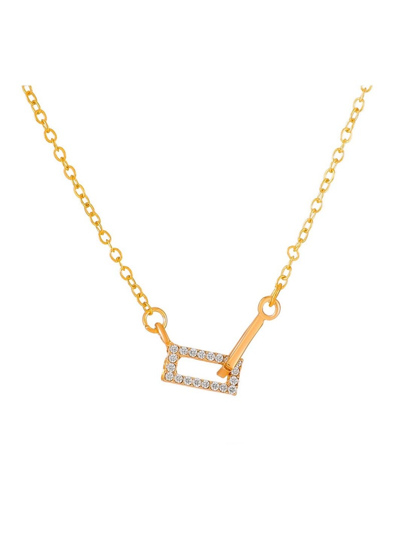 ساتينور قلادة مربعة الزركون الهندسية البسيطة - Image 1