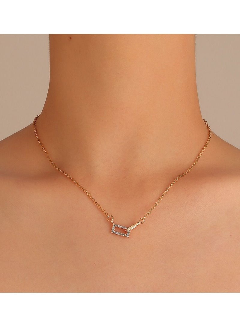 ساتينور قلادة مربعة الزركون الهندسية البسيطة - Image 2