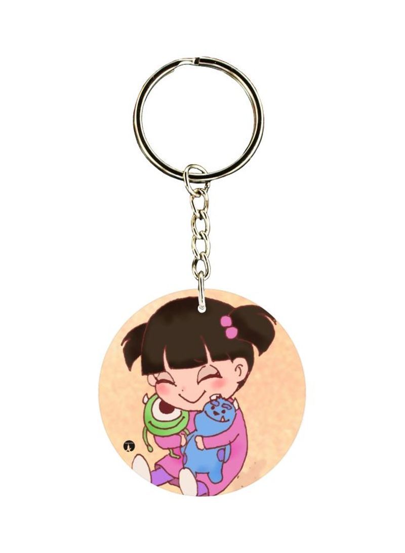 Cartoon Printed Dual Sided Keychain