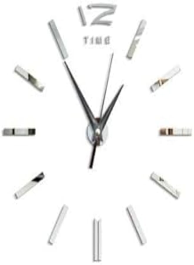 OR Frameless DIY Wall Clock 3D Mirror Wall Clock Large Mute Wall Stickers for Living Room Bedroom Home Decorations