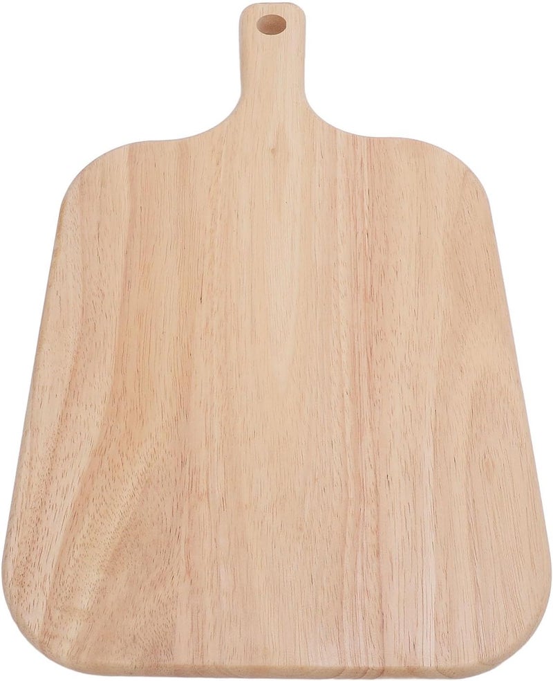 Wood Cutting Board with Handle, Chopping Board for Meat Cheese Bread Vegetables, Rubber Wood Charcuterie Serving Board for Kitchen Dining Outdoor Use (L) - Image 2