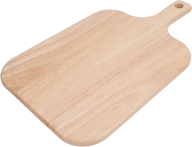 Wood Cutting Board with Handle, Chopping Board for Meat Cheese Bread Vegetables, Rubber Wood Charcuterie Serving Board for Kitchen Dining Outdoor Use (L) - Image 5