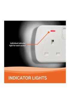 KISTENMACHER Kistenmacher 3250W 2-BS Socket 2-USB Port Lightweight Fast-Charging Compact Wall Socket Adapter White  - Image 3