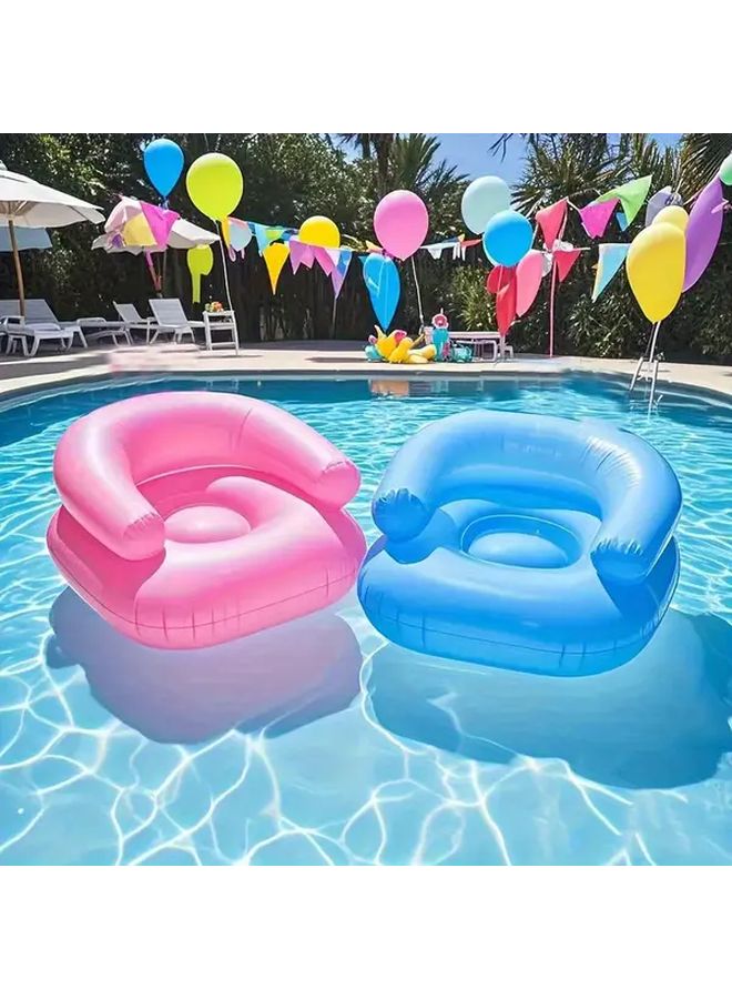 أريكة نفخ شفافة زرقاء، أثاث خارجي محمول للتخييم بجانب المسبح والشاطئ - Image 5