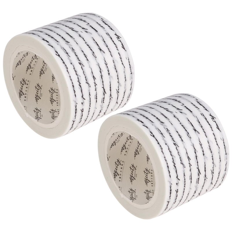 الشريط اللاصق الزخرفي الأسود القوطي الورقي - 2 لفات للفنون الحرفية DIY - Image 1