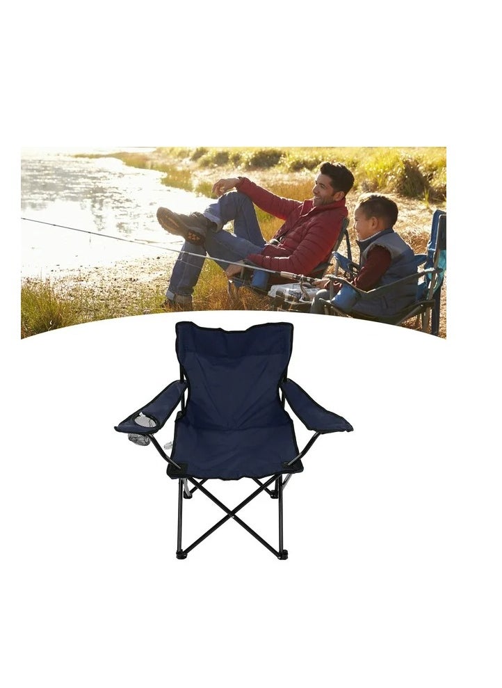 ARCOON - Folding Chair Strong Steel Structure Oxford Cloth Portable Camping Chair With Arm Chair Cup Holder With Storage Bag - Image 1