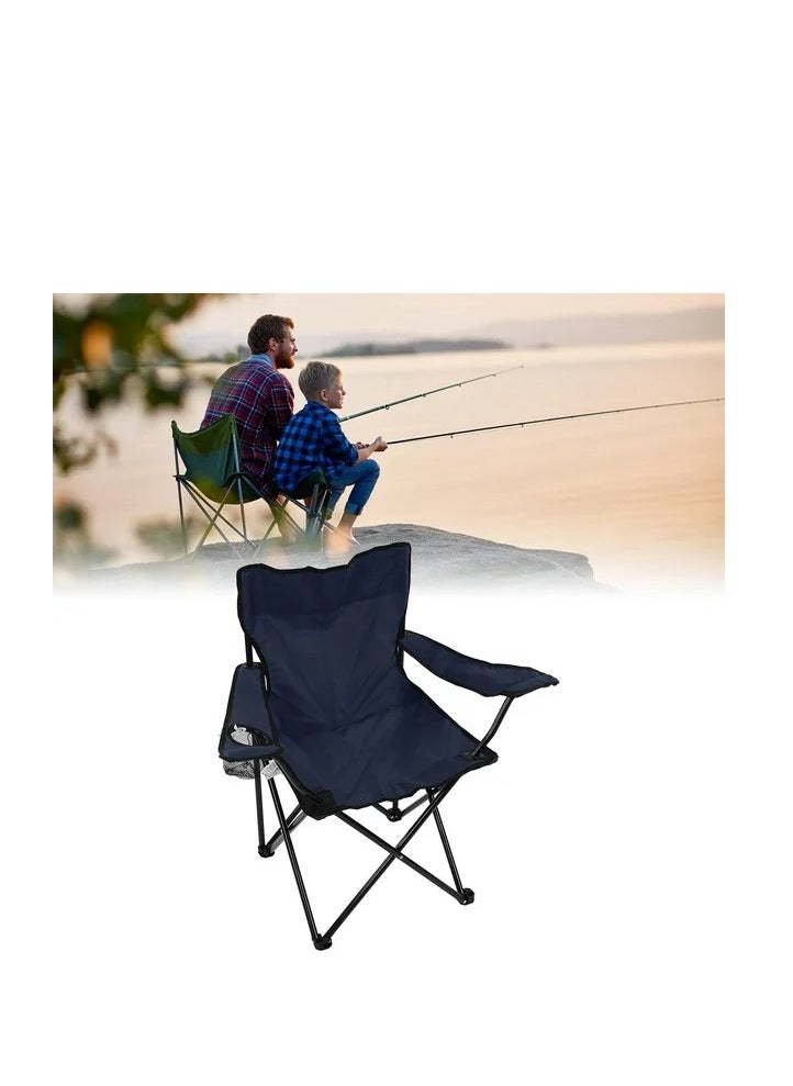 ARCOON - Folding Chair Strong Steel Structure Oxford Cloth Portable Camping Chair With Arm Chair Cup Holder With Storage Bag - Image 1
