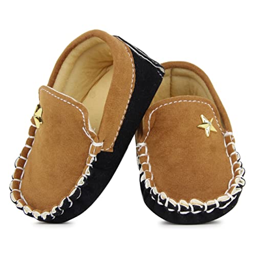 Neska Moda 6 To 12 Months Baby Boys Synthetic Leather/Suede Loafer Booties (Brown,Black)-BT1271 - Image 4