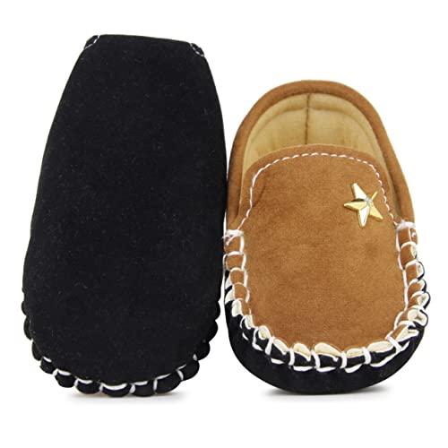 Neska Moda 6 To 12 Months Baby Boys Synthetic Leather/Suede Loafer Booties (Brown,Black)-BT1271 - Image 5