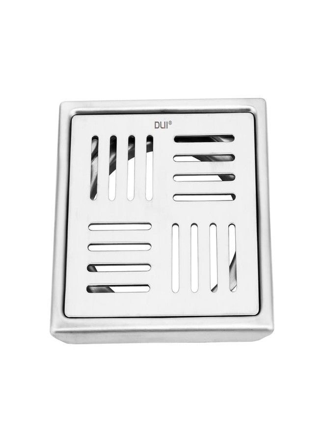 DLII Stainless Steel Slice Square Jaali 5x5 Inch | Floor Drain | Rust-Proof Heavy-Duty Drain Cover Without Hole for Bathroom Kitchen Balcony & Outdoor Use (Without Hole) - Image 1