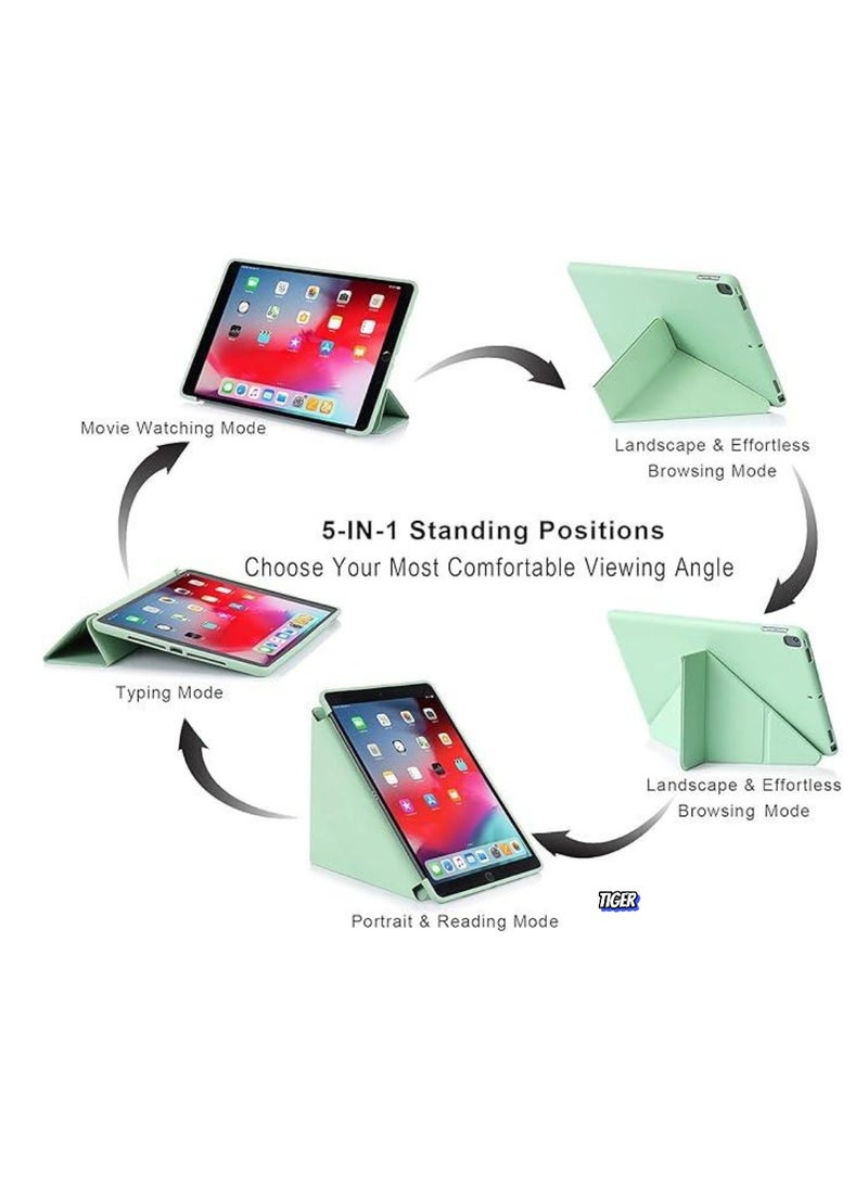 TIGER iPad 10.2 Inch Case for iPad 9th Generation 2021, iPad 8th Generation 2020 & iPad 7th Generation 2019, 5-in-1 Multiple Viewing Angles, Auto Wake/Sleep Soft Back Cover, Matcha Green - Image 2