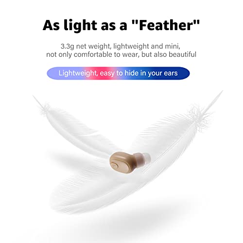 SYSFUN Single Bluetooth Wireless Earbud, Mini Invisible in-Ear Wireless Bluetooth Headphone 12 Hours Super Long Battery Life Suitable for Sports Work and Sleep- Beige - Image 2