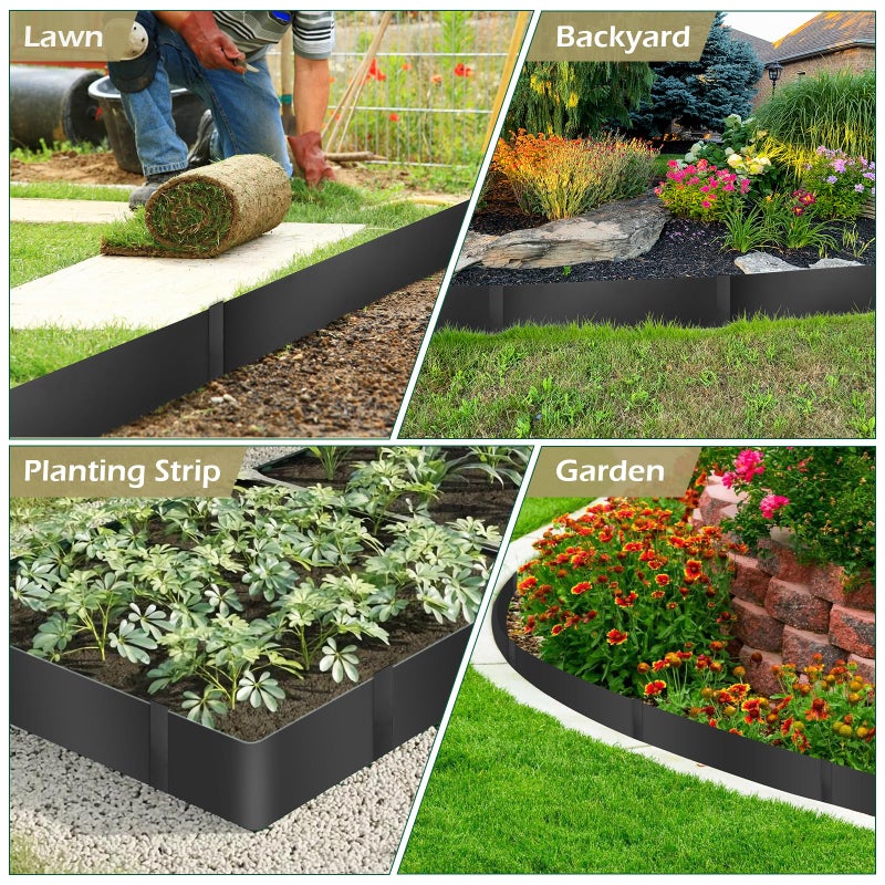 Dyna-Living 40 x 8 Inch Steel Landscape Edging 6 Pack Metal Edging for Landscaping Garden Edging Border, 20FT Total Landscape Edging Border Metal Landscape Edging with Clips for Lawn, Garden, Yard - Image 5