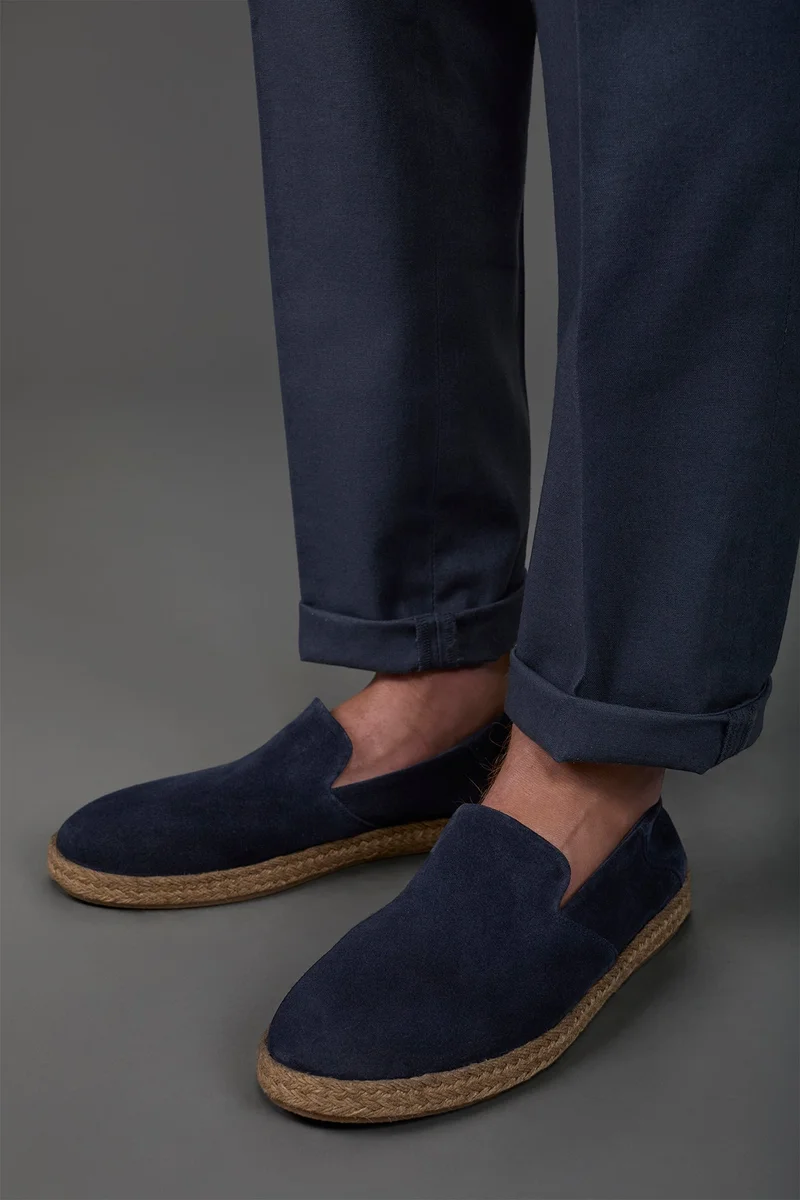 دوبل غانغر Espadrilles in 100% genuine suede - DK Blue