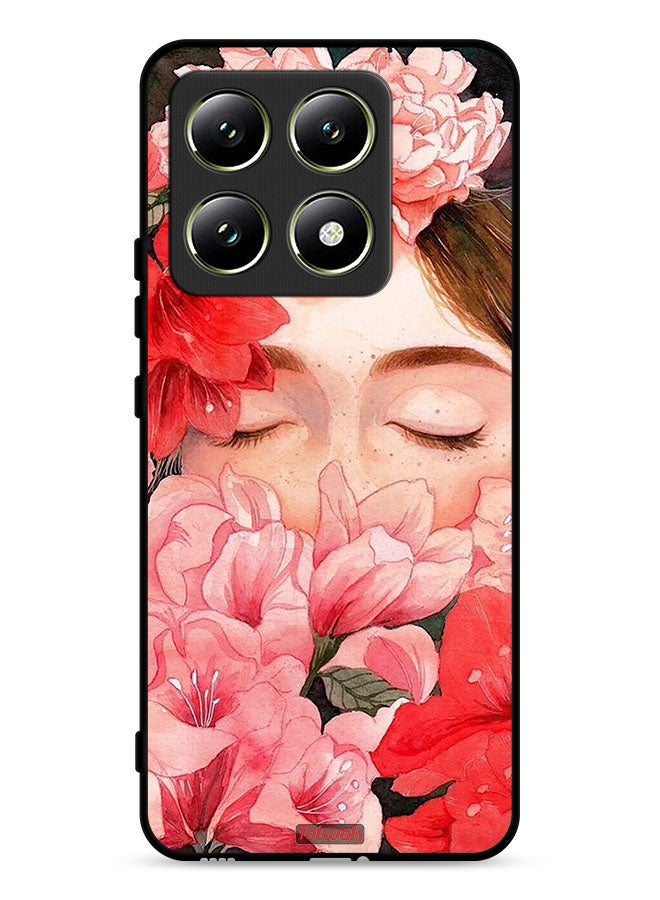 Tolwak Xiaomi 14T 5G Protective Case Cover Girl Face Hide In Flowers Art  - Image 1