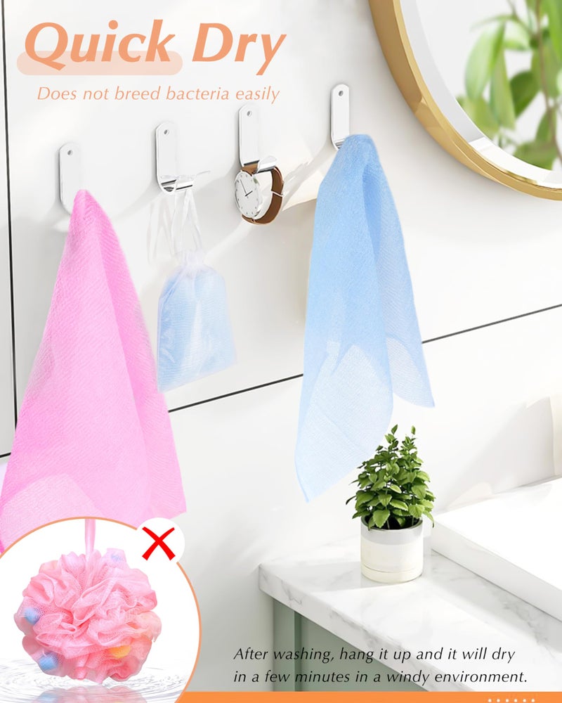 MoHern 6 PCS Exfoliating Washcloth, 35 Inch 3 Colors Nylon Bath Exfoliating Towel for Shower, Colorful Japanese Washcloth, Exfoliating Body Scrubber (Blue, Yellow, Pink) - Image 4