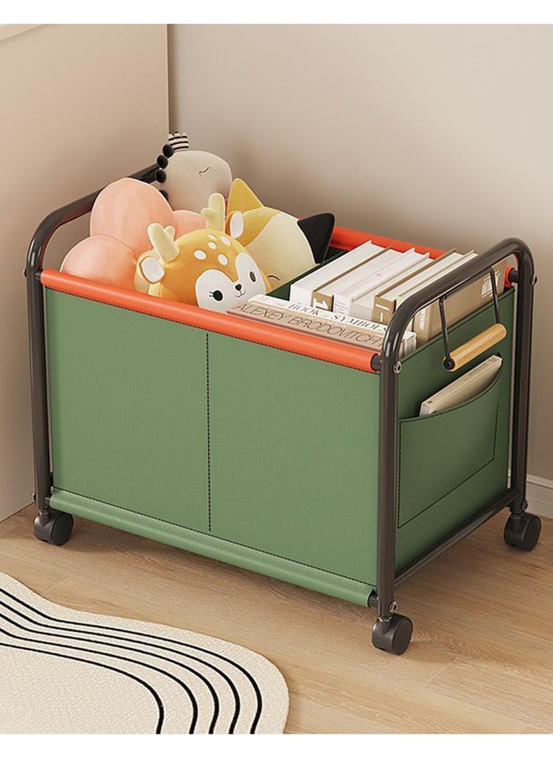 BLOOMING TIME - Toy Storage Car, Sundries Storage Trolley, With Side Pockets, With Universal Wheels, Can Be Moved At Will, Large Capacity, Space-Saving,-Green - Image 1
