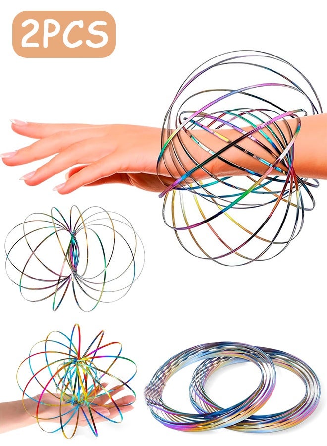 كوانتوم قطعتان من لعبة الذراع الدائري الدوار، لعبة زنبركية حسية هندسية مقاومة للتآكل من الفولاذ المقاوم للصدأ، لعبة تخفيف التوتر للأطفال والكبار - Image 1