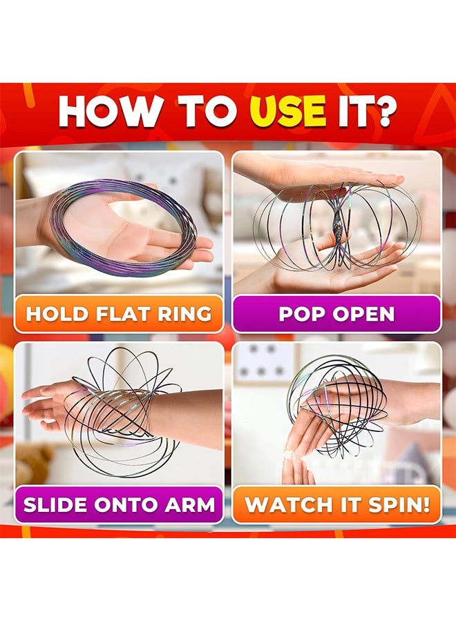 كوانتوم قطعتان من لعبة الذراع الدائري الدوار، لعبة زنبركية حسية هندسية مقاومة للتآكل من الفولاذ المقاوم للصدأ، لعبة تخفيف التوتر للأطفال والكبار - Image 3