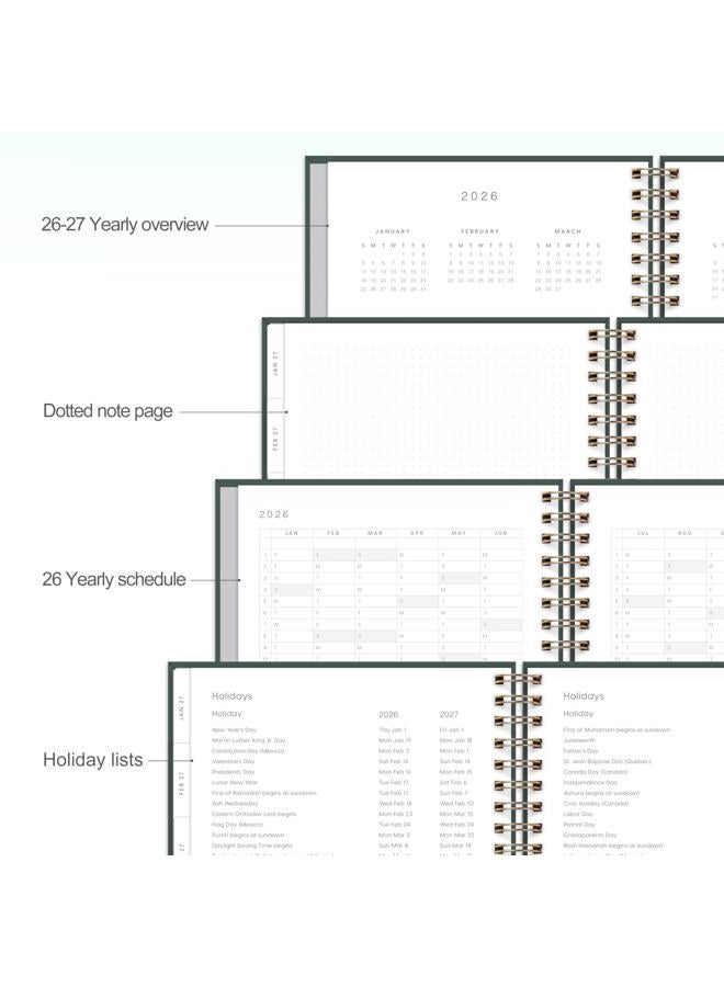 &And Per Se And Per Se 2026 Planner, A4 Size-Daily, Weekly & 18-Monthly Leather Hardcover Planner, Daily Schedule, Monthly Tabs, 100 GSM Thick Paper(Green) - Image 5