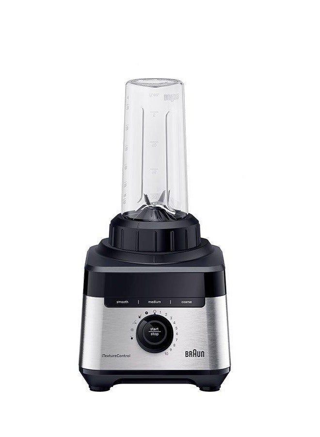 BRAUN Power Blender7, Glass Jug, 30K rpm Motor, 10 Speeds, 9 Food Programs, Smoothie program with Tritan bottle 600ml, TriAction Technology, 10 Speed, Pulse Function, PrecisionCrush Blade, Clean Program 2 L 1400 W JB7551BK Black & Silver - Image 2