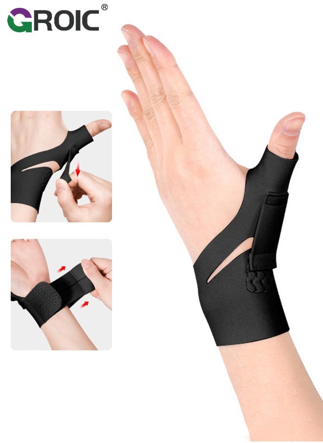 GROIC - Thumb Wrist Support Brace,Breathable Wrist Braces Splint with Adjustable Straps,Thumb Wrist Brace Copper Compression Stabilizer Thumb Support,Comfortable Reversible Wrist Stabilizer(Left Hand) - Image 1