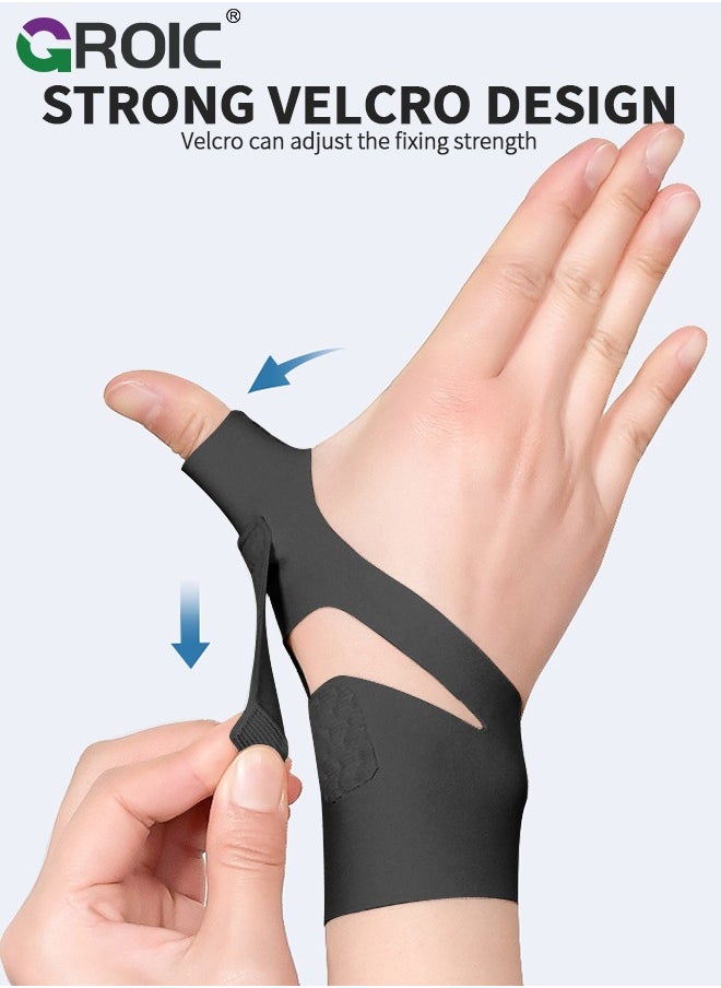 GROIC - Thumb Wrist Support Brace,Breathable Wrist Braces Splint with Adjustable Straps,Thumb Wrist Brace Copper Compression Stabilizer Thumb Support,Comfortable Reversible Wrist Stabilizer(Left Hand) - Image 1