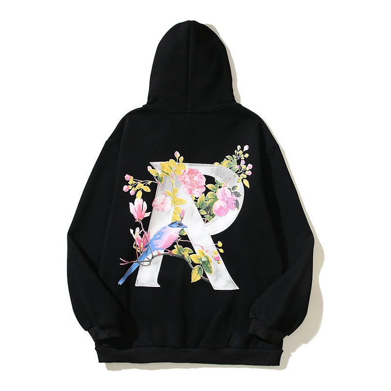 Meichao New Re Fashion Brand Flower Niche Fashion Brand American Loose Men And Women Couple Hooded Hoodie - Image 4