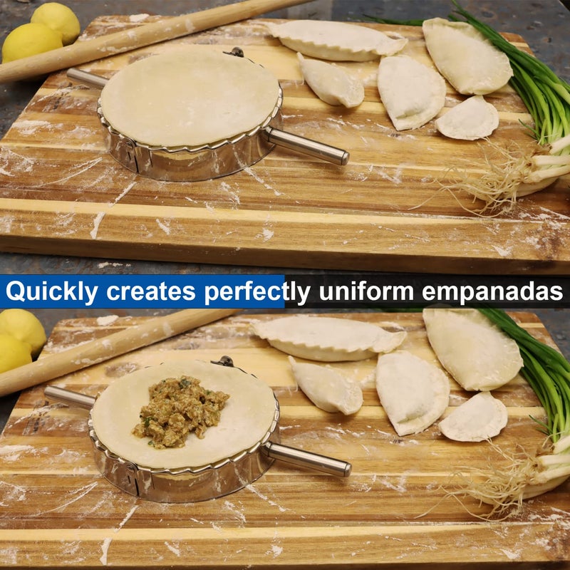 KAYCROWN Best Utensils Stainless Steel Ravioli Mould Pierogi Dumpling Maker Wrapper Pastry Dough Cutter Kitchen Accessories (M: 4 inch) - Image 3