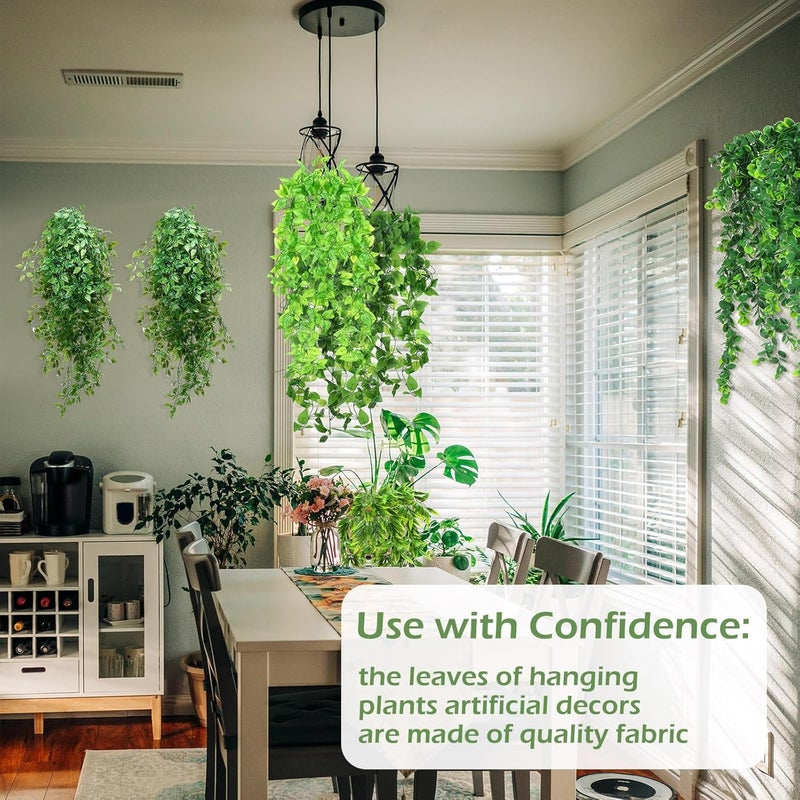 Hoteam 12 Pcs Artificial Hanging Plants 32 Inch Fake Ivy Vines with Fake Leaves Patio Artificial Plants Greenery for Living Room Indoor Outdoor Wall, No Basket (6 Style Mixed) - Image 5
