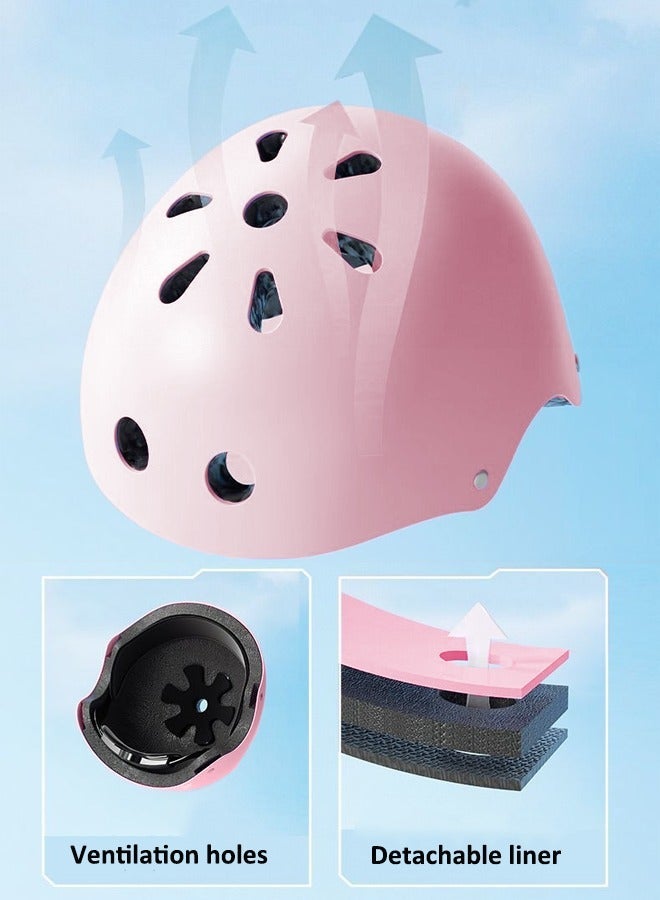 Aissiora 7-piece children's outdoor sports protective gear set Safety helmet set Children's roller skating equipment Children's cycling equipment set Children's sports anti-fall protective gear Suitable for children aged 2-6 - Image 5