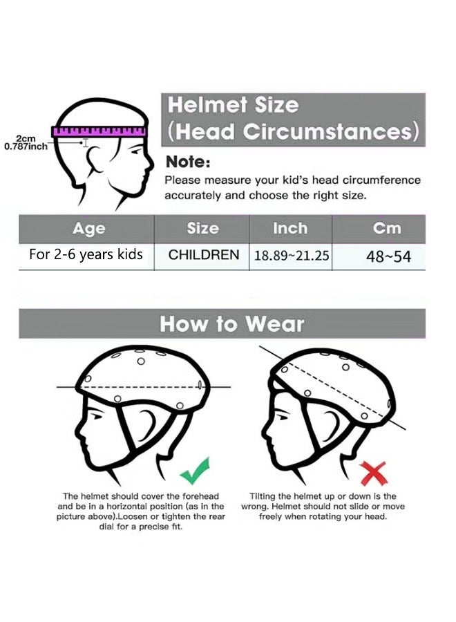 Aissiora 7-piece children's outdoor sports protective gear set Safety helmet set Children's roller skating equipment Children's cycling equipment set Children's sports anti-fall protective gear Suitable for children aged 2-6 - Image 2