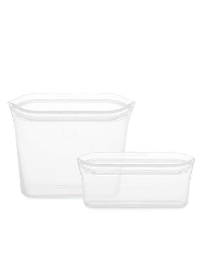 Zip Top Reusable Food Storage Bags | 2 Bag Set [Frost] | Silicone Meal Prep Container | Microwave, Dishwasher and Freezer Safe | Made in the USA - Image 2