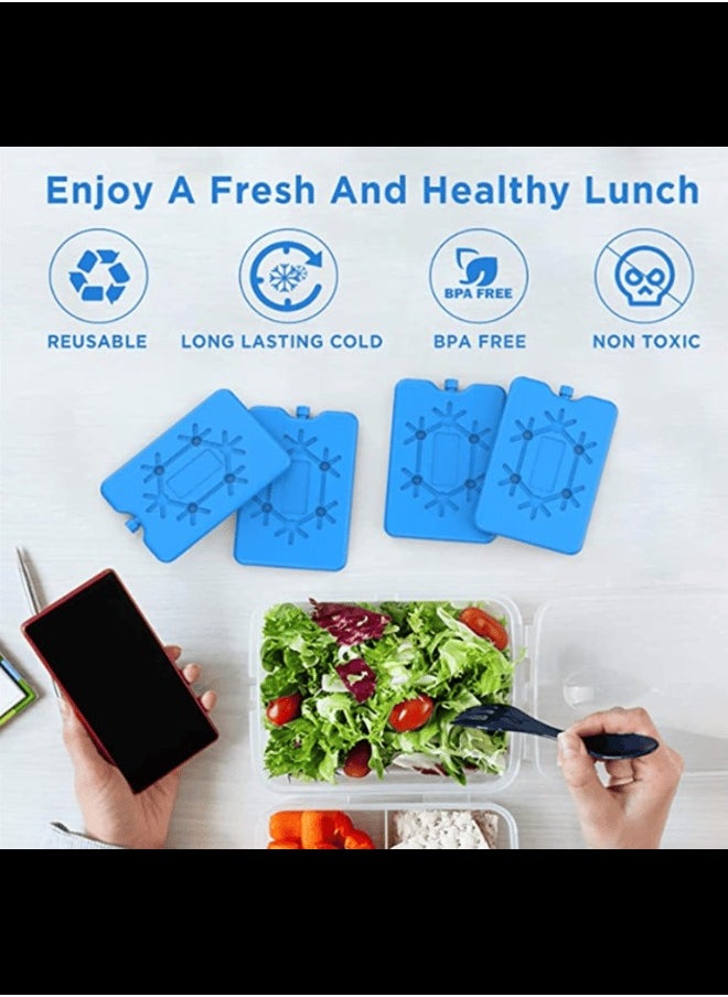 H.F.J H.F.J Ice Packs for Lunch Box, Reusable Ultra Thin Freezer Packs Long Lasting for Coolers, Cooler Bag for Work, School, Picnic or Camping Keep Food Fresh Lightweight Design for Easy Carrying 4 Pcs  - Image 2