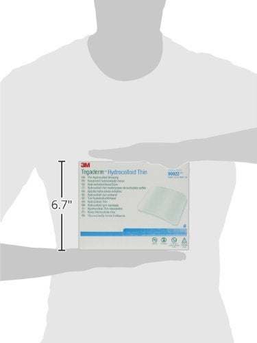 Tegaderm ضمادة 3M تيغاديرم هيدروكوليد رقيقة 90022 مربعة 4 إنش × 4 إنش 5 ضمادات CT 20 CTCS - Image 4