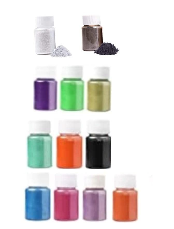 Eoast Mica Powder Shimmering Set of Color Shades 5 Grams Each Used for Making Cosmetic Candle Making Soap Making Nail Art Resin Jewelry Epoxy Resin 12 - Image 1