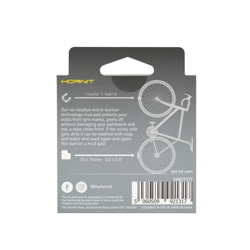 Hornit CLUG Mud Pad - Protects your walls from tire marks, uses micro-suction to stick without leaving residue or damaging paint (Small (roadie, hybrid)) - Image 3