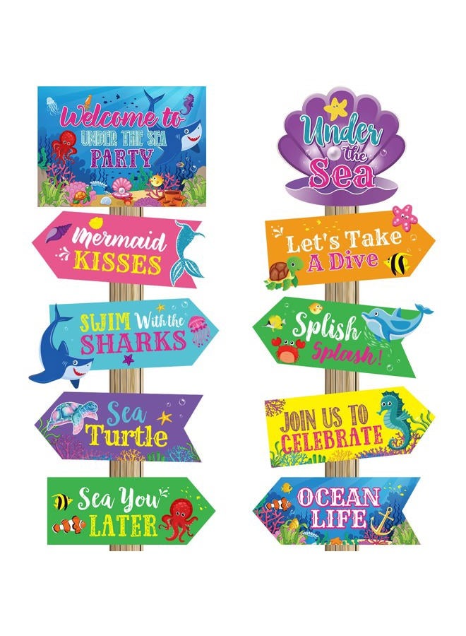 Spakon 20 Pieces Under The Sea Party Decorations Ocean Sea Animal Party signs Ocean Themed Birthday Party decor Baby shower Beach Party Supplies for Boys Girls Kids - Image 1