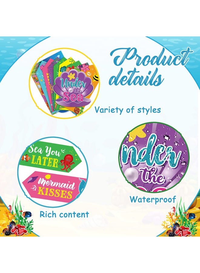 Spakon 20 Pieces Under The Sea Party Decorations Ocean Sea Animal Party signs Ocean Themed Birthday Party decor Baby shower Beach Party Supplies for Boys Girls Kids - Image 3