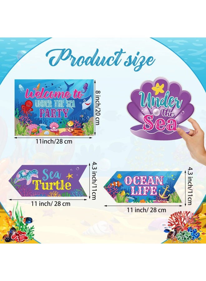 Spakon 20 Pieces Under The Sea Party Decorations Ocean Sea Animal Party signs Ocean Themed Birthday Party decor Baby shower Beach Party Supplies for Boys Girls Kids - Image 2